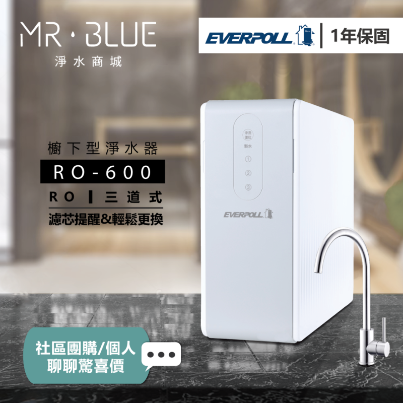 EVERPOLL RO-600｜櫥下｜RO 600加侖 淨水機